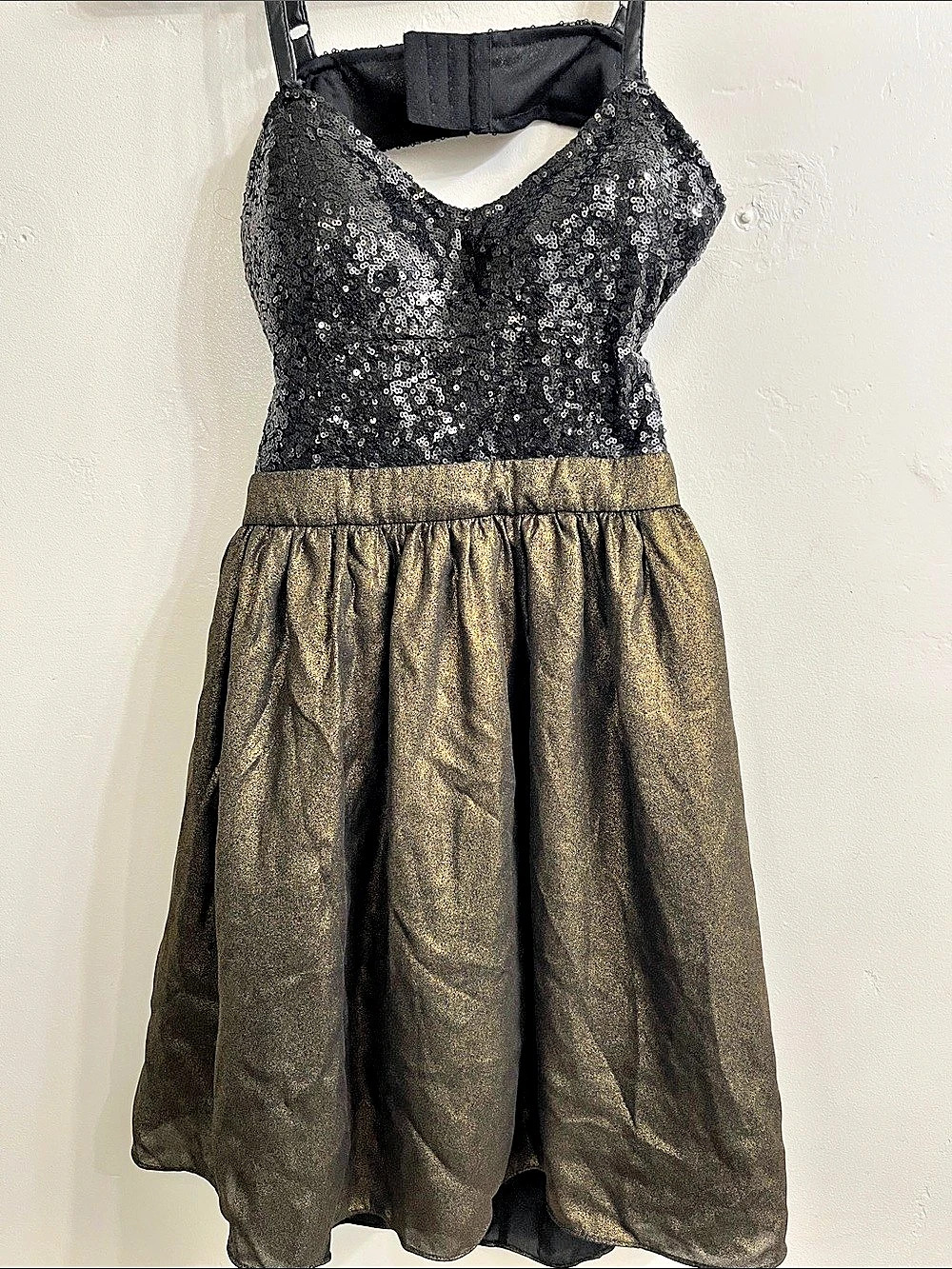 Forever 21 Sequin Gold & Black Prom Dress Size S